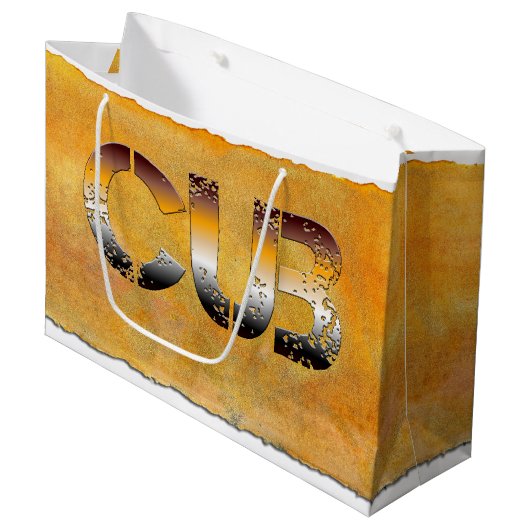 SlipperyJoe's cub beer woord sinaasappel-bruine ti Groot Cadeauzakje (Voorkant Gekanteld)