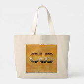 SlipperyJoe's cub beer woord sinaasappel-bruine ti Grote Tote Bag (Achterkant)