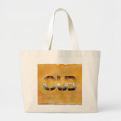 SlipperyJoe's cub beer woord sinaasappel-bruine ti Grote Tote Bag (Voorkant)
