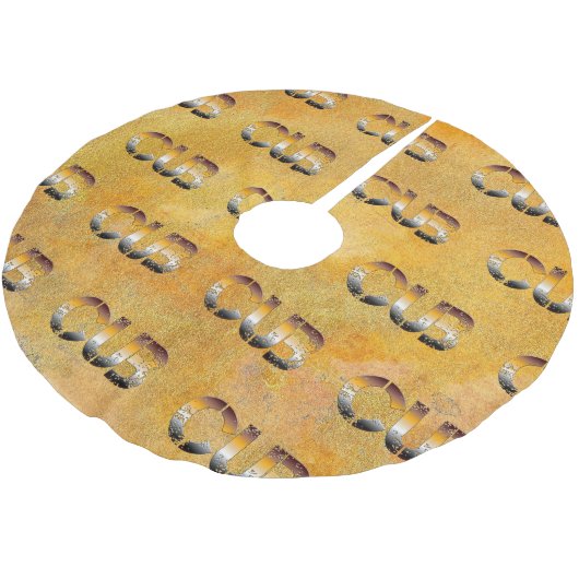 SlipperyJoe's cub beer woord sinaasappel-bruine ti Kerstboom Rok (Gekanteld)