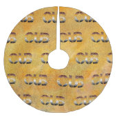 SlipperyJoe's cub beer woord sinaasappel-bruine ti Kerstboom Rok (Voorkant)