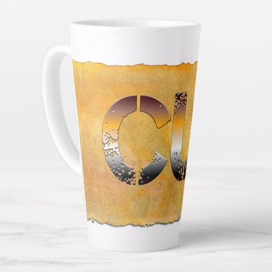 SlipperyJoe's cub beer woord sinaasappel-bruine ti Latte Mok (Linkerhoek)