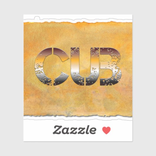 SlipperyJoe's cub beer woord sinaasappel-bruine ti Sticker (Vel)