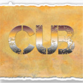 SlipperyJoe's cub beer woord sinaasappel-bruine ti Sticker (Voorkant)