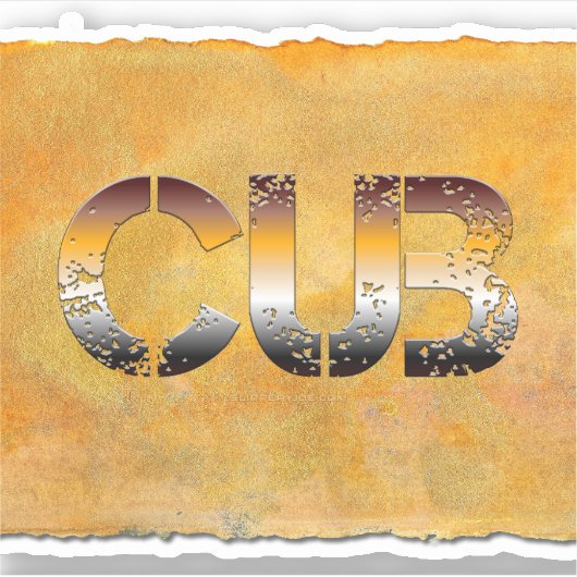 SlipperyJoe's cub beer woord sinaasappel-bruine ti Sticker (Voorkant)