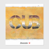 SlipperyJoe's cub beer woord sinaasappel-bruine ti Sticker (Vel)