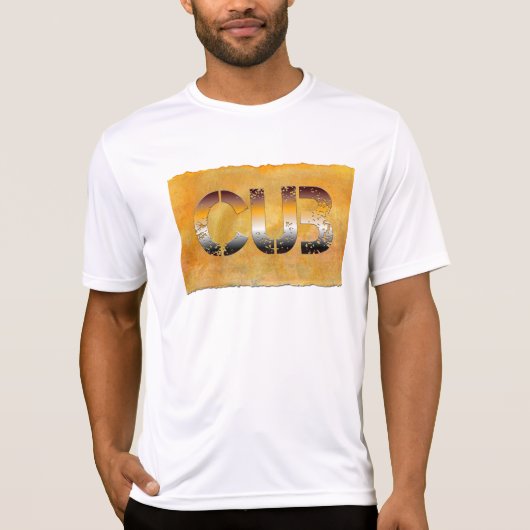 SlipperyJoe's cub beer woord sinaasappel-bruine ti T-shirt (Voorkant)