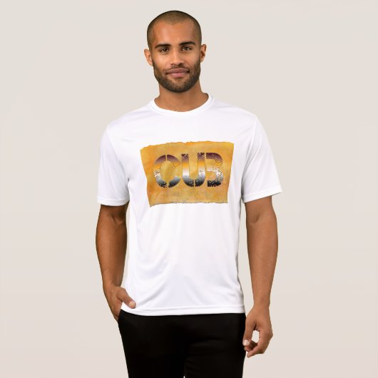 SlipperyJoe's cub beer woord sinaasappel-bruine ti T-shirt (Voorkant volledig)