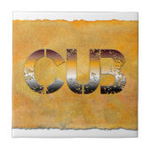 SlipperyJoe's cub beer woord sinaasappel-bruine ti Tegeltje (Voorkant)