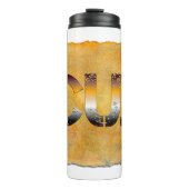 SlipperyJoe's cub beer woord sinaasappel-bruine ti Thermosbeker (Voorkant)