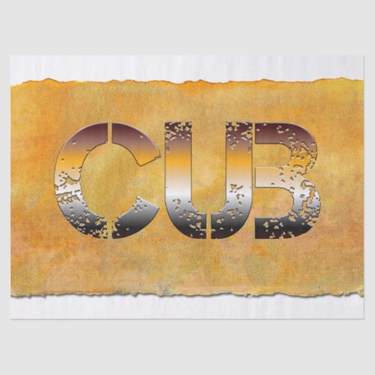 SlipperyJoe's cub beer woord sinaasappel-bruine ti Tissuepapier (Voorkant)