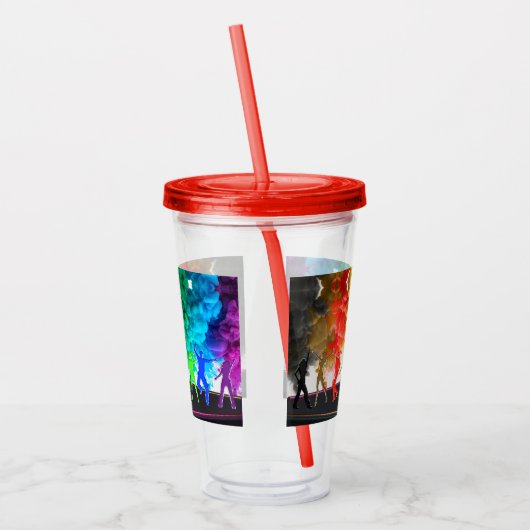 SlipperyJoe's Dancing Pride Shadows gay geschenken Acryl Drinkbeker (Links)