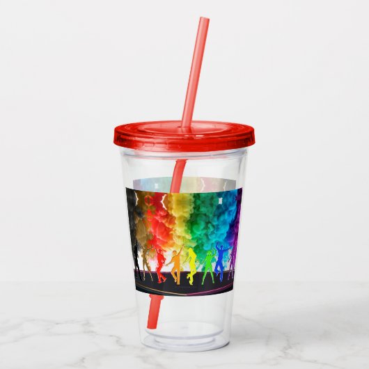 SlipperyJoe's Dancing Pride Shadows gay geschenken Acryl Drinkbeker (Achterkant)