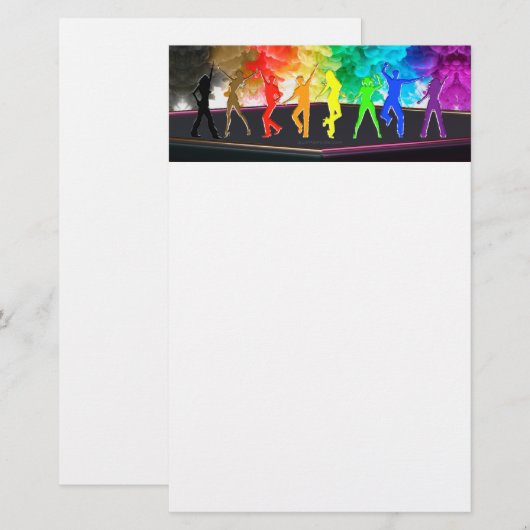 SlipperyJoe's Dancing Pride Shadows gay geschenken Briefpapier (Voorkant / Achterkant)