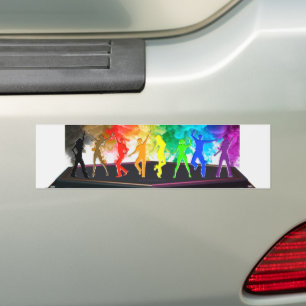 SlipperyJoe's Dancing Pride Shadows gay geschenken Bumpersticker