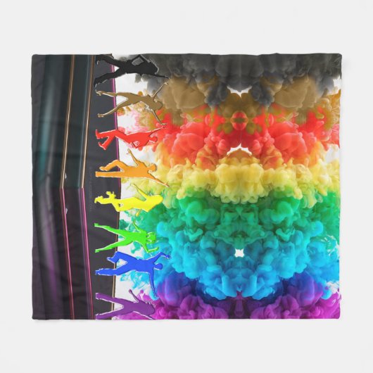 SlipperyJoe's Dancing Pride Shadows gay geschenken Fleece Deken (Voorkant (Horizontaal))