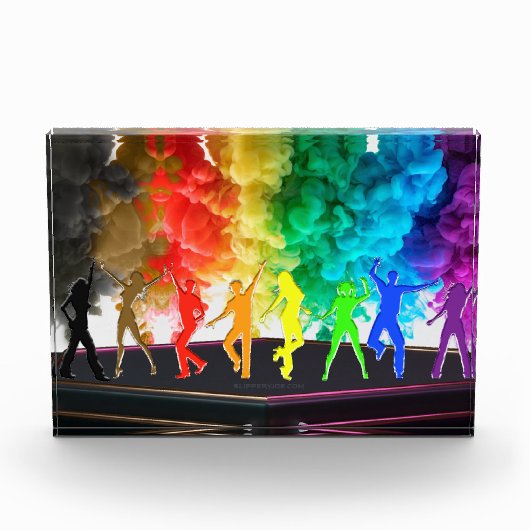 SlipperyJoe's Dancing Pride Shadows gay geschenken Fotoblokken (Voorkant)