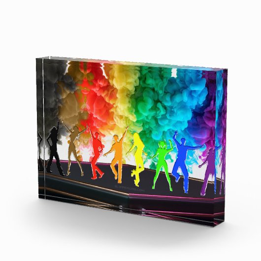 SlipperyJoe's Dancing Pride Shadows gay geschenken Fotoblokken (Rechts)