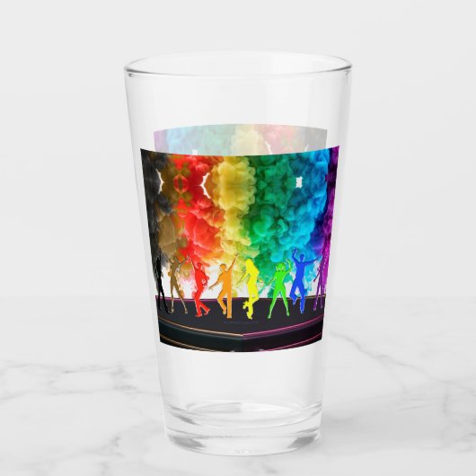 SlipperyJoe's Dancing Pride Shadows gay geschenken Glas (Voorkant)