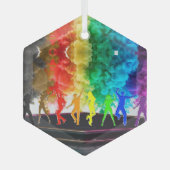 SlipperyJoe's Dancing Pride Shadows gay geschenken Glas Ornament (Voorkant)