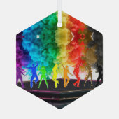 SlipperyJoe's Dancing Pride Shadows gay geschenken Glas Ornament (Achterkant)