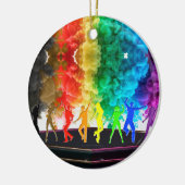 SlipperyJoe's Dancing Pride Shadows gay geschenken Keramisch Ornament (Links)