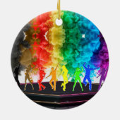 SlipperyJoe's Dancing Pride Shadows gay geschenken Keramisch Ornament (Achterkant)