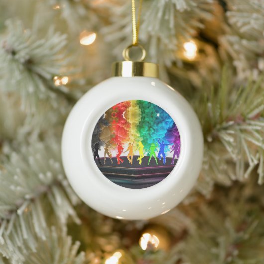 SlipperyJoe's Dancing Pride Shadows gay geschenken Keramische Bal Ornament (Boom)