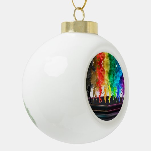 SlipperyJoe's Dancing Pride Shadows gay geschenken Keramische Bal Ornament (Links)