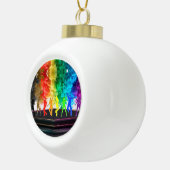 SlipperyJoe's Dancing Pride Shadows gay geschenken Keramische Bal Ornament (Rechts)