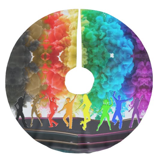 SlipperyJoe's Dancing Pride Shadows gay geschenken Kerstboom Rok (Voorkant)