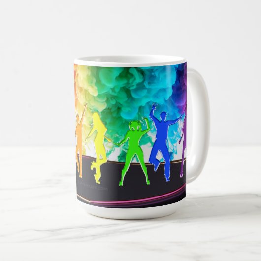 SlipperyJoe's Dancing Pride Shadows gay geschenken Koffiemok (Voorkant rechts)