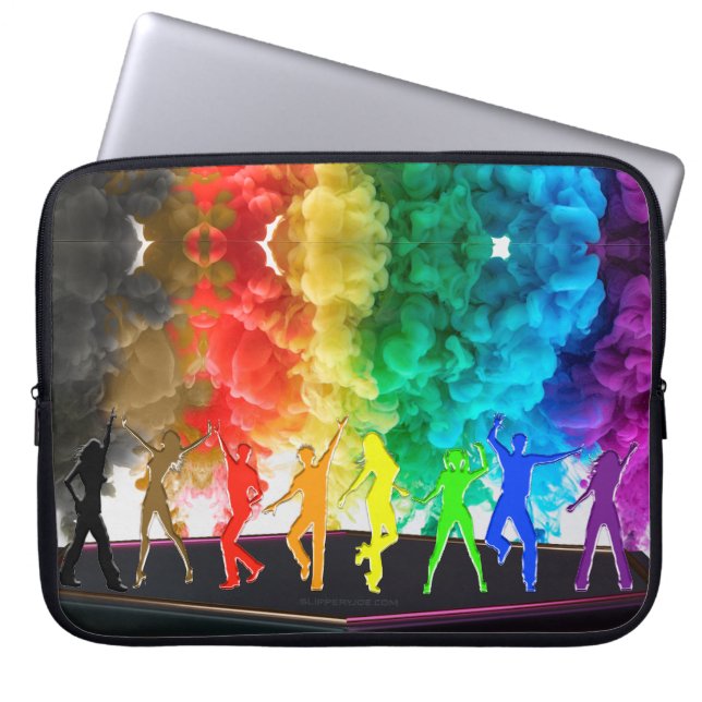 SlipperyJoe's Dancing Pride Shadows gay geschenken Laptop Sleeve (Voorkant)