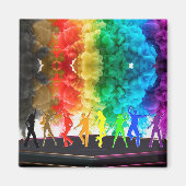 SlipperyJoe's Dancing Pride Shadows gay geschenken Magneet (Voorkant)