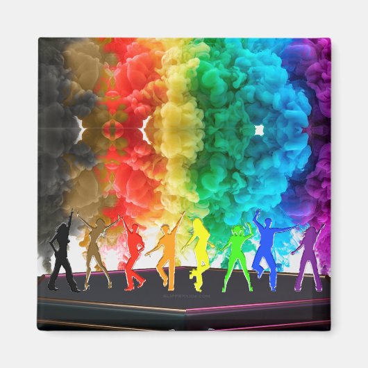 SlipperyJoe's Dancing Pride Shadows gay geschenken Magneet (Voorkant)