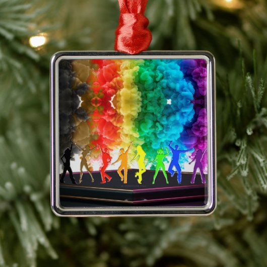 SlipperyJoe's Dancing Pride Shadows gay geschenken Metalen Ornament (Boom)
