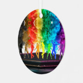 SlipperyJoe's Dancing Pride Shadows gay geschenken Metalen Ornament (Voorkant links)