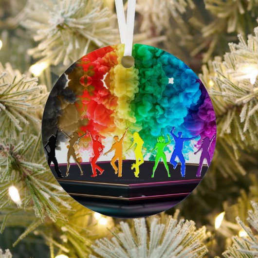 SlipperyJoe's Dancing Pride Shadows gay geschenken Metalen Ornament (Insitu)