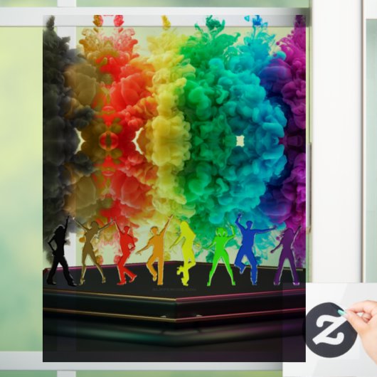 SlipperyJoe's Dancing Pride Shadows gay geschenken Raamsticker (Huis)