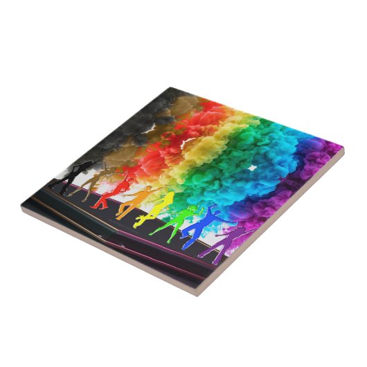 SlipperyJoe's Dancing Pride Shadows gay geschenken Tegeltje (Zijkant)