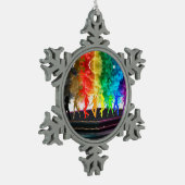 SlipperyJoe's Dancing Pride Shadows gay geschenken Tin Sneeuwvlok Ornament (Links)