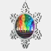 SlipperyJoe's Dancing Pride Shadows gay geschenken Tin Sneeuwvlok Ornament (Rechts)