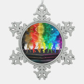 SlipperyJoe's Dancing Pride Shadows gay geschenken Tin Sneeuwvlok Ornament (Voorkant)