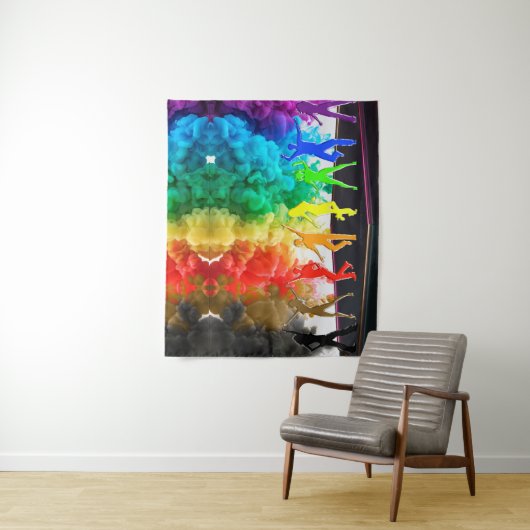 SlipperyJoe's Dancing Pride Shadows gay geschenken Wandkleed (In situ)