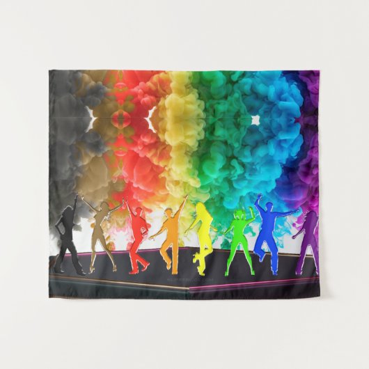 SlipperyJoe's Dancing Pride Shadows gay geschenken Wandkleed (Voorkant (horizontaal))
