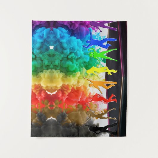 SlipperyJoe's Dancing Pride Shadows gay geschenken Wandkleed (Voorkant)