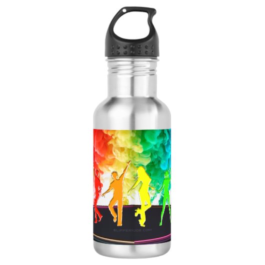 SlipperyJoe's Dancing Pride Shadows gay geschenken Waterfles (Voorkant)