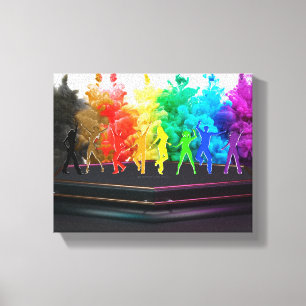 SlipperyJoe's dansende pride Shadows homo cadeauku Canvas Afdruk