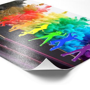 SlipperyJoe's dansende pride Shadows homo cadeauku Foto Afdruk