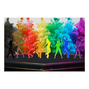 SlipperyJoe's dansende pride Shadows homo cadeauku Perfect Poster